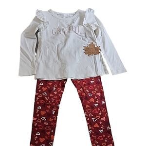 Rae Dunn Grateful 2-Piece Outfit, Size Girls 4, NWT